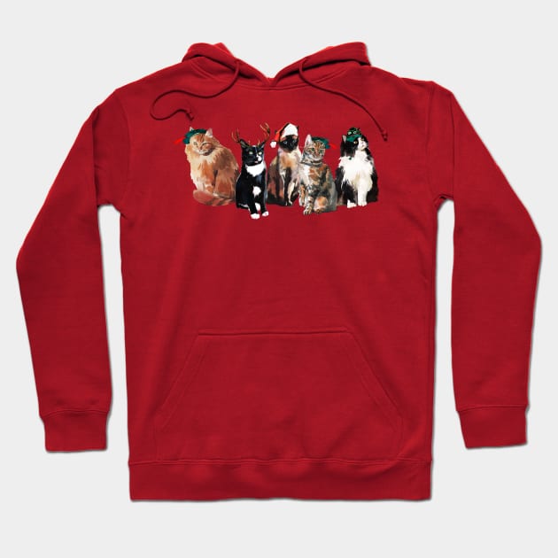 Christmas Cats Hoodie by Wintrly